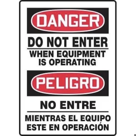 Accuform BILINGUAL OSHA DANGER SAFETY SIGN  DO SBMADM114VA